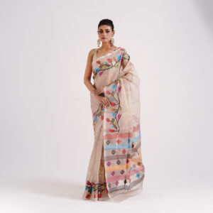 Snad Beige Resom Silk Saree