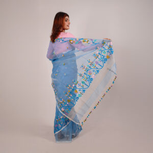 Sky Blue Resom Silk Saree