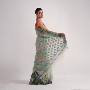 Mint Green Mercerized Saree
