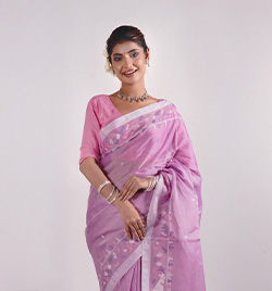 Lavender Mercersized Cotton Saree