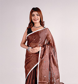 Coffee Mercerized Cotton Saree